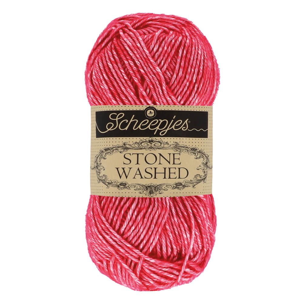 Scheepjes Stone Washed Yarn, 50g 807 Red Jasper | Knitting yarn shop / dzijas veikals