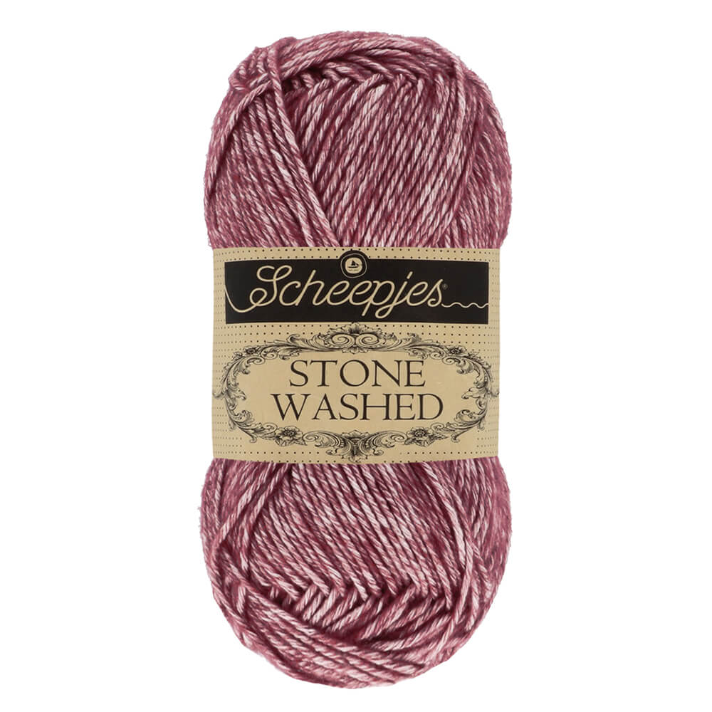 Scheepjes Stone Washed Yarn, 50g 810 Garnet | Knitting yarn shop / dzijas veikals