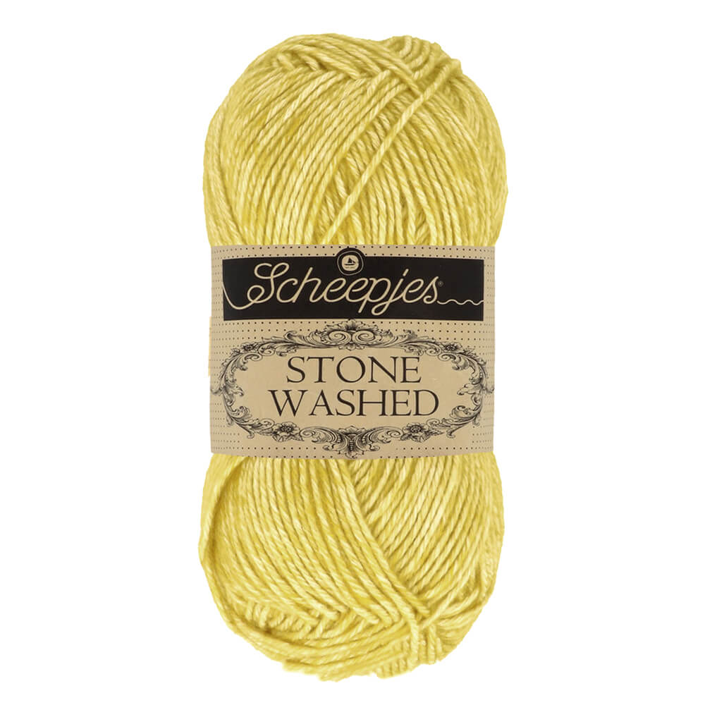 Scheepjes Stone Washed Yarn, 50g 812 Lemon Quartz | Knitting yarn shop / dzijas veikals