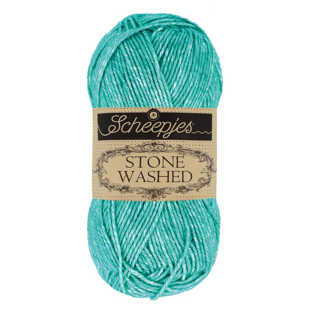 Scheepjes Stone Washed Yarn, 50g 815 Green Agate | Knitting yarn shop / dzijas veikals