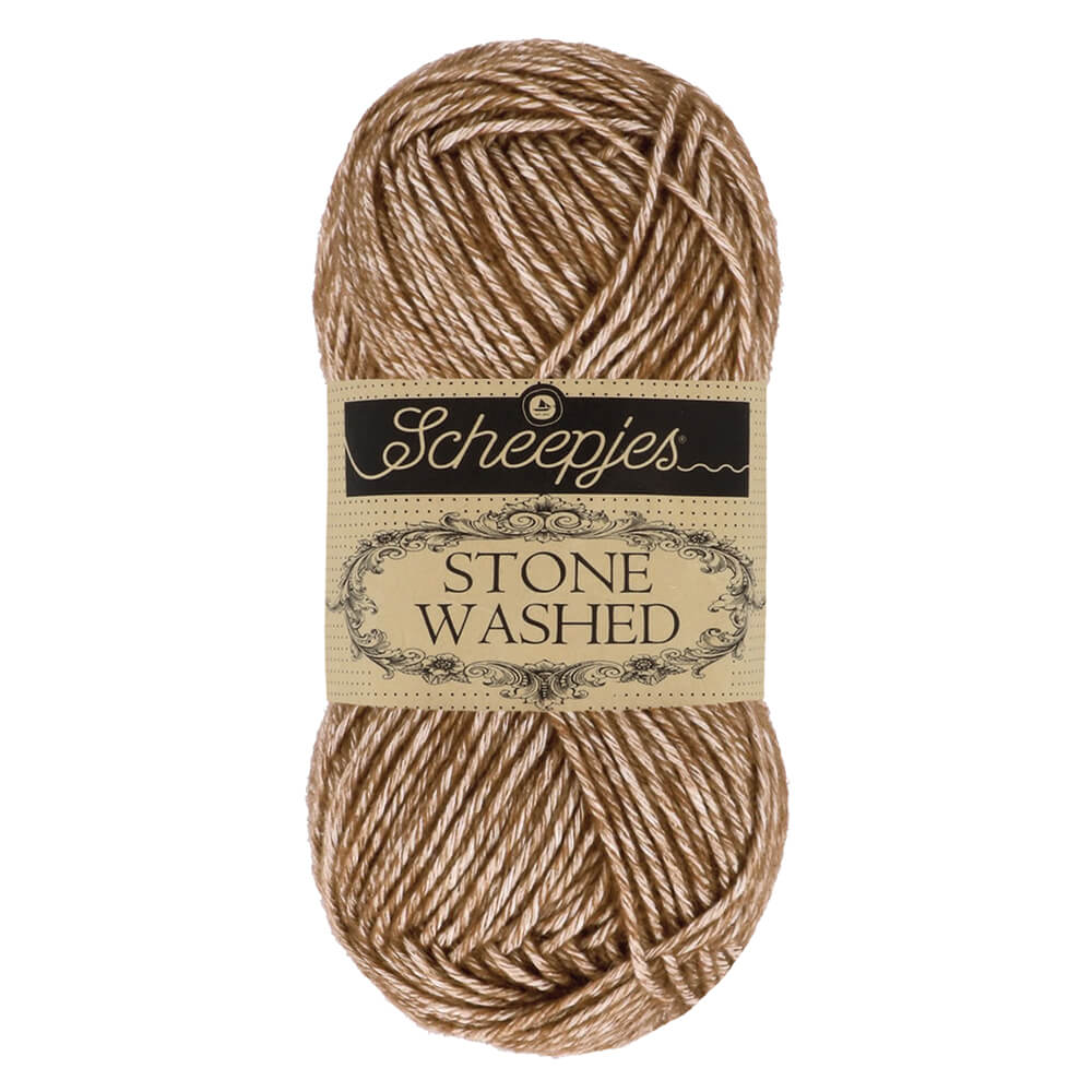 Scheepjes Stone Washed Yarn, 50g 822 Brown Agate | Knitting yarn shop / dzijas veikals