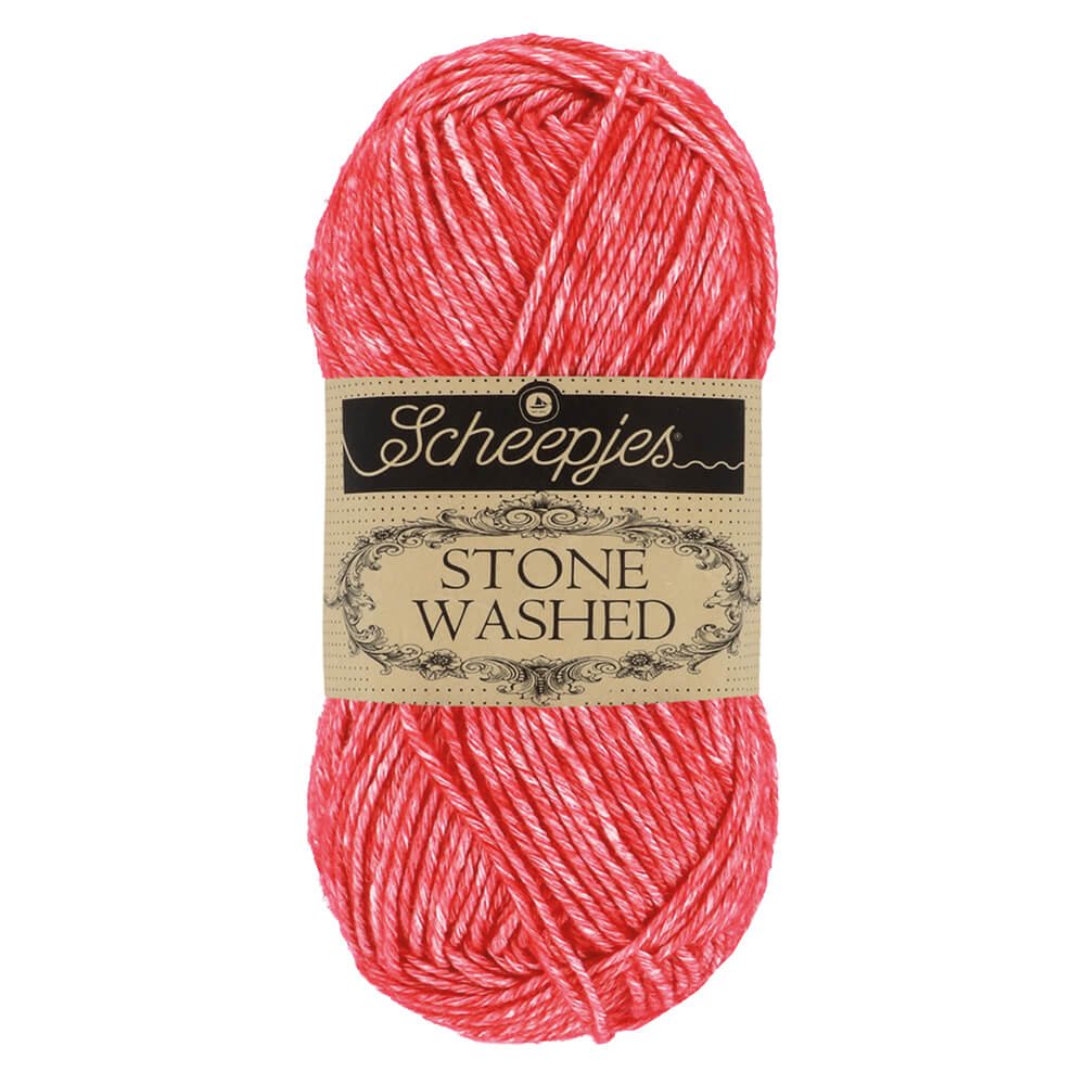 Scheepjes Stone Washed Yarn, 50g 823 Carnelian | Knitting yarn shop / dzijas veikals