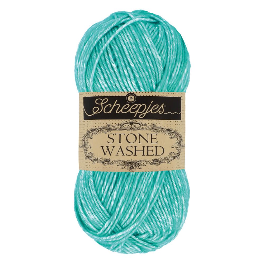 Scheepjes Stone Washed Yarn, 50g 824 Turquoise | Knitting yarn shop / dzijas veikals
