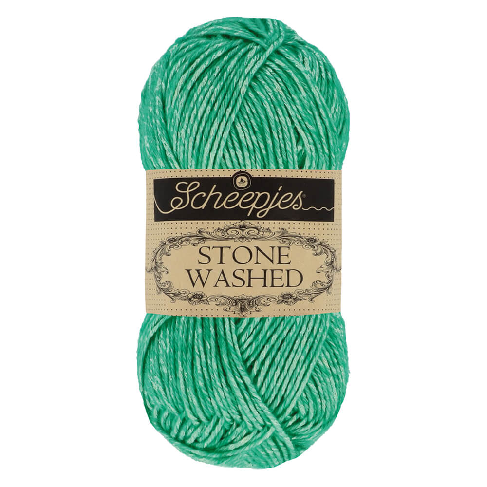 Scheepjes Stone Washed Yarn, 50g 825 Malachite | Knitting yarn shop / dzijas veikals