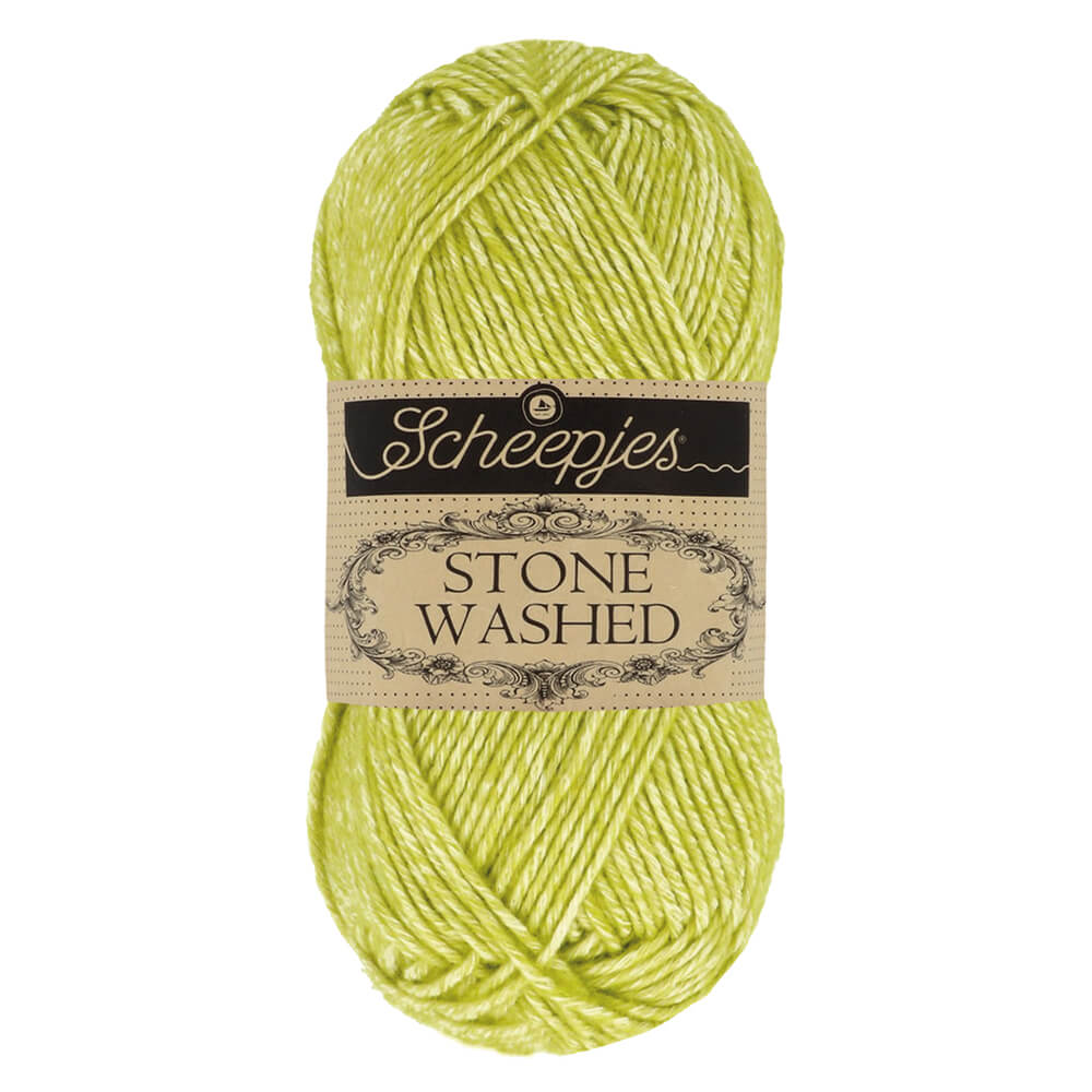 Scheepjes Stone Washed Yarn, 50g 827 Peridot | Knitting yarn shop / dzijas veikals