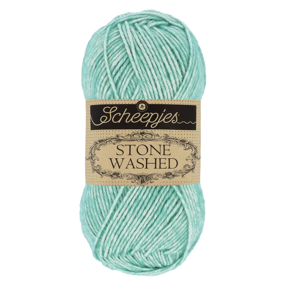 Scheepjes Stone Washed Yarn, 50g 828 Larimar | Knitting yarn shop / dzijas veikals