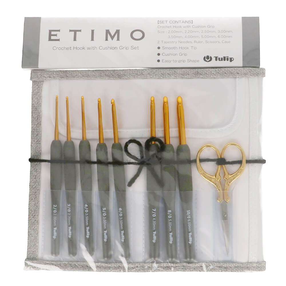 Tulip Etimo crochet hook set premium gold | Knitting yarn shop / dzijas veikals