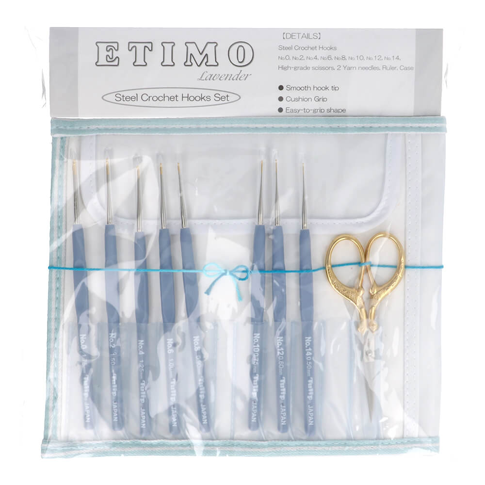 Tulip Etimo crochet hook set steel premium gold | Knitting yarn shop / dzijas veikals