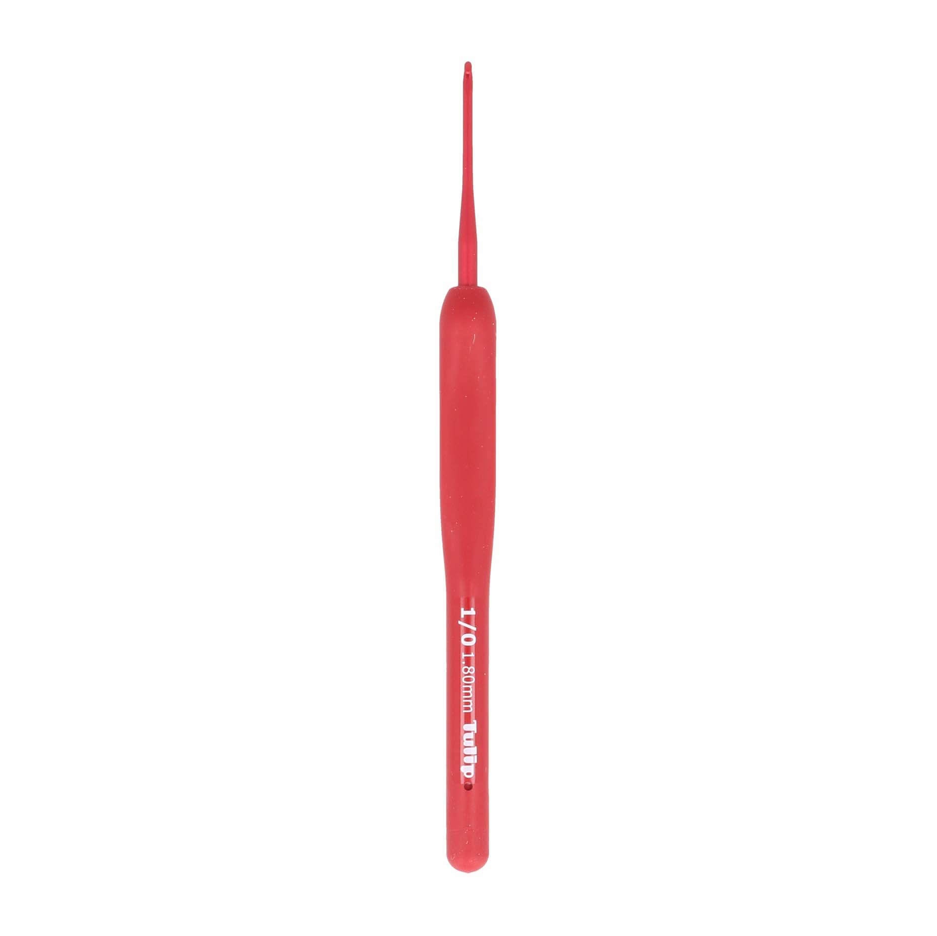 Tulip Etimo Red crochet hook soft - grip, sizes from 1.80mm to 6.5 mm 1.80 | Knitting yarn shop / dzijas veikals