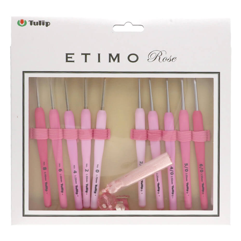 Tulip Etimo Rose Lace Crochet Hook Set – Soft Grip, 10 Sizes + Case | Knitting yarn shop / dzijas veikals