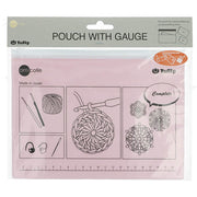 Tulip Pouch with gauge and crochet accessories pink | Knitting yarn shop / dzijas veikals