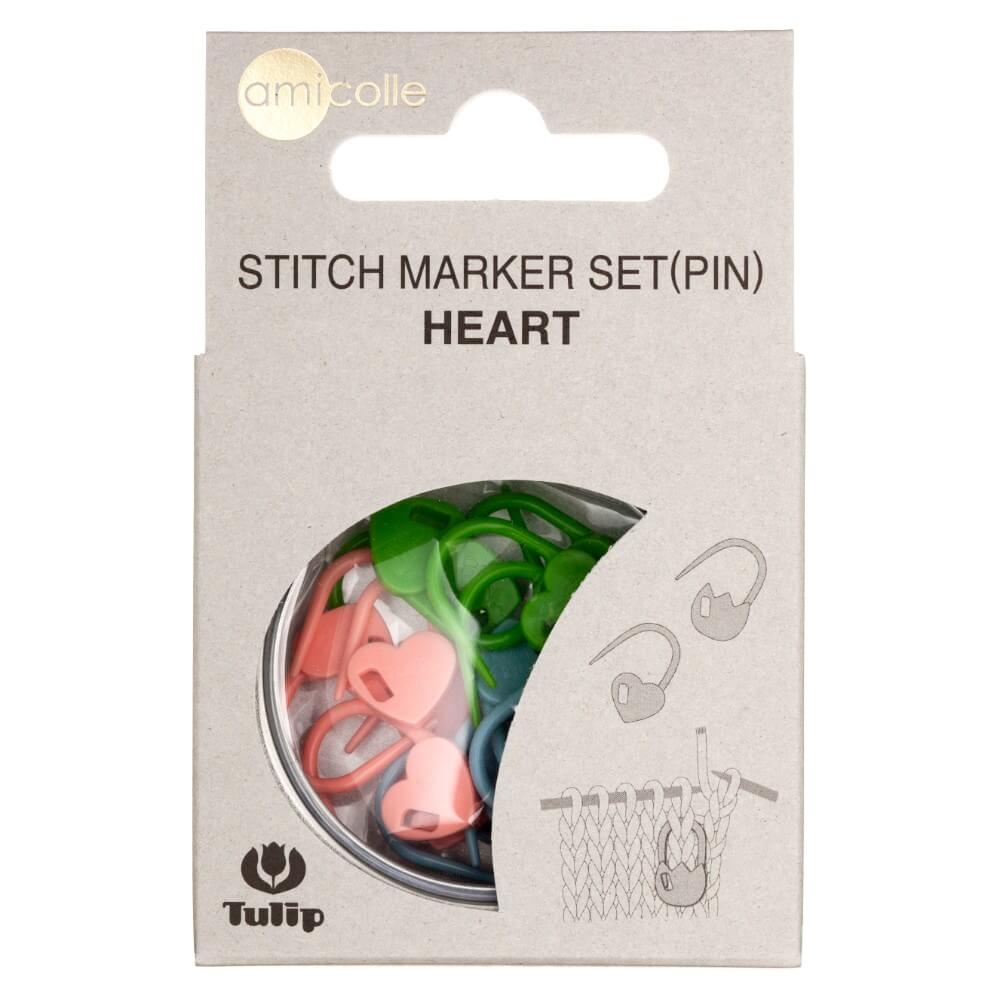 Tulip Stitch markers set heart | Knitting yarn shop / dzijas veikals